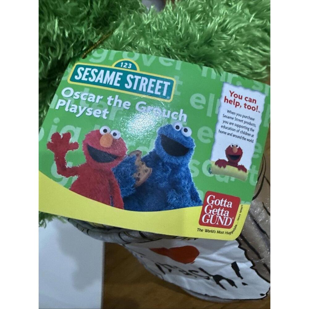 VTG Gund Sesame Street Oscar The Grouch 10" Plush Toy Stuffed Animal 2005 Rare - Picture 8 of 10